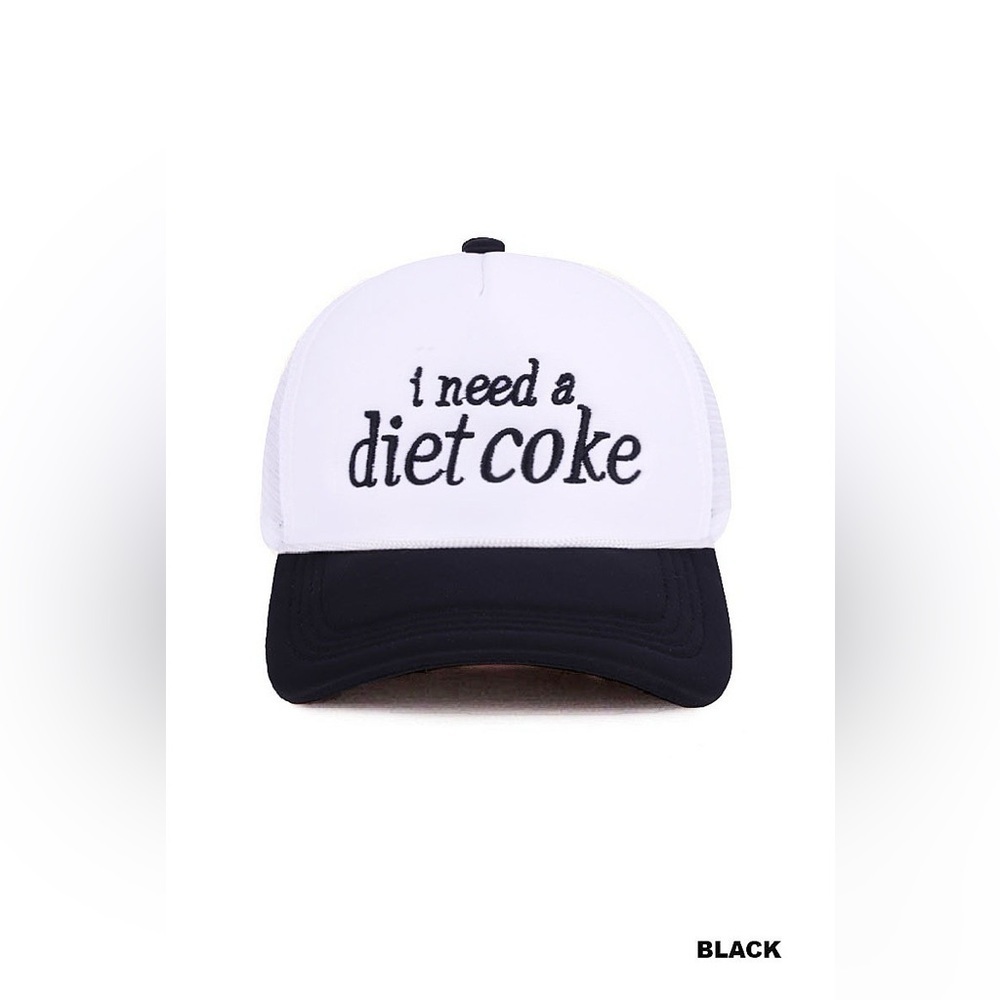 Zenana I NEED A DIET COKE TWO TONE TRUCKER MESH HAT